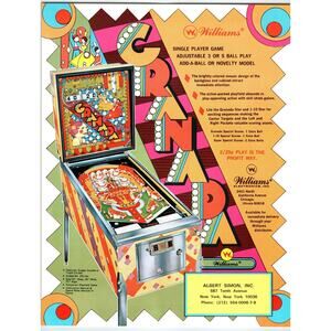 Granada Pinball Machine FLYER Original 1972 Retro Game Art 8.5" x 11 Mod Groovy